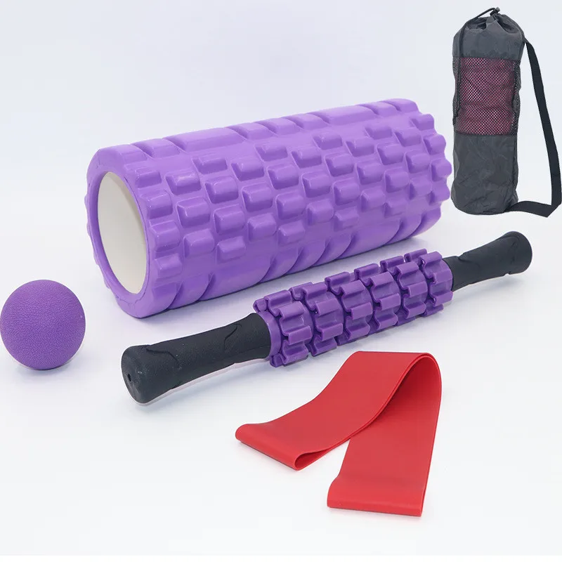 33cm mesh Wolf tooth yoga post massage stick fascia ball set hollow foam shaft Yoga shaft combination