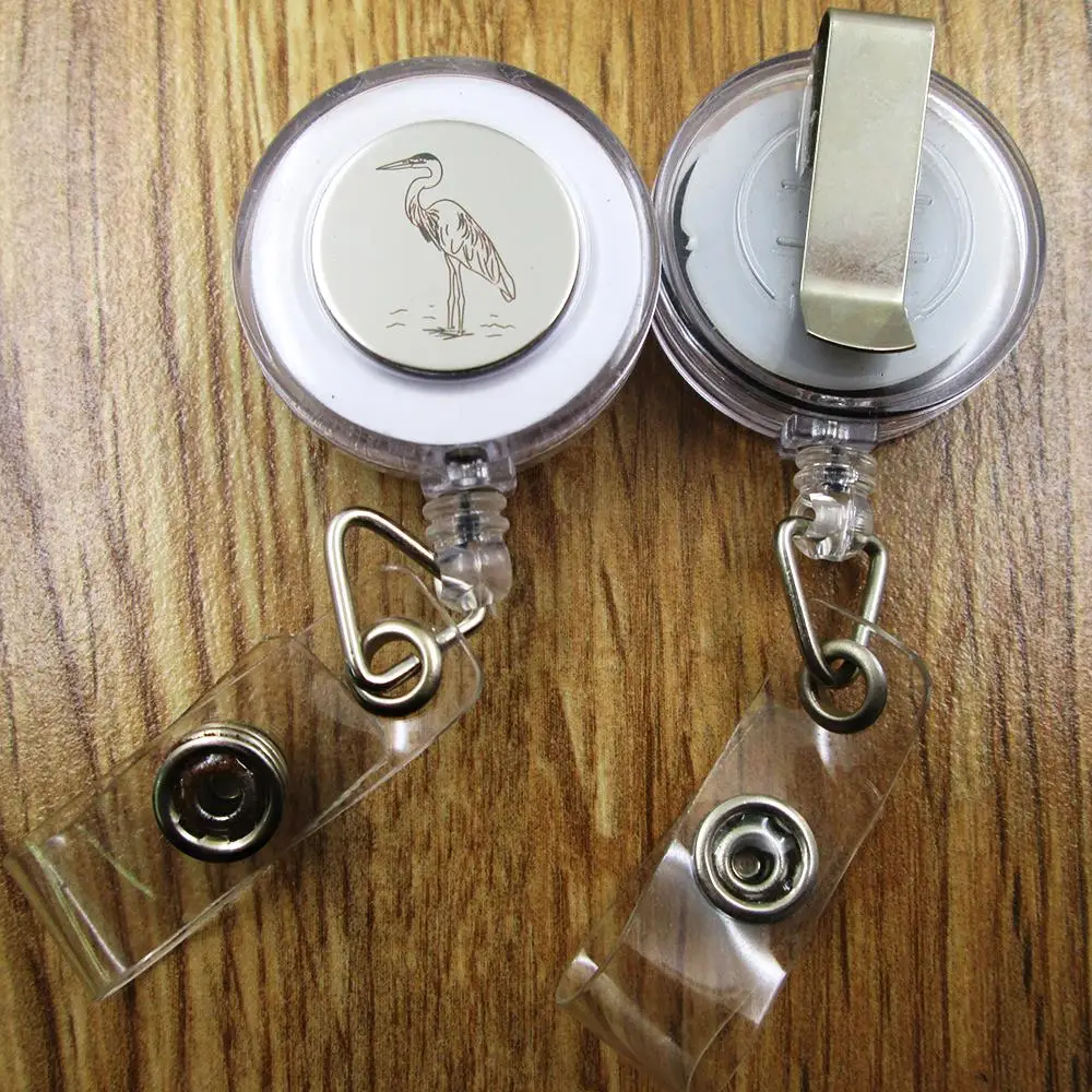 3pcs/lot Heron  ID Badge Reel gift for him/her friend family retractable recoil id badge holder work fun