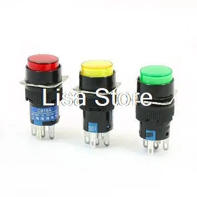 3Pcs 16Mm Momentary…