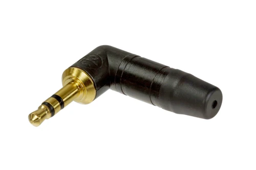 Original NEUTRIK NTP3RC-B 3 pole 3.5 mm audio plug, solder termination, chuck type strain relief, bushing, black housing, gold c