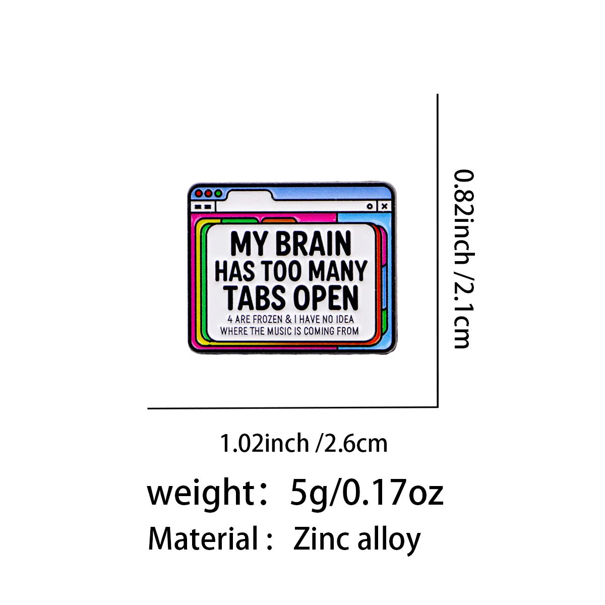 "MY BRAIN" Enamel Pin, Creative Brooch for Accessories