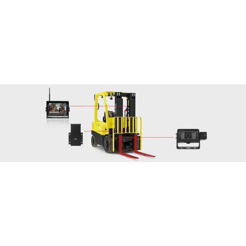 مستشعر AHD لاسلكي، نظام كاميرا الرافعة الشوكية، شاشة تحديد المواقع بالليزر، بطارية قابلة لإعادة الشحن، عرض احتياطي أمامي للرؤية الليلية #6