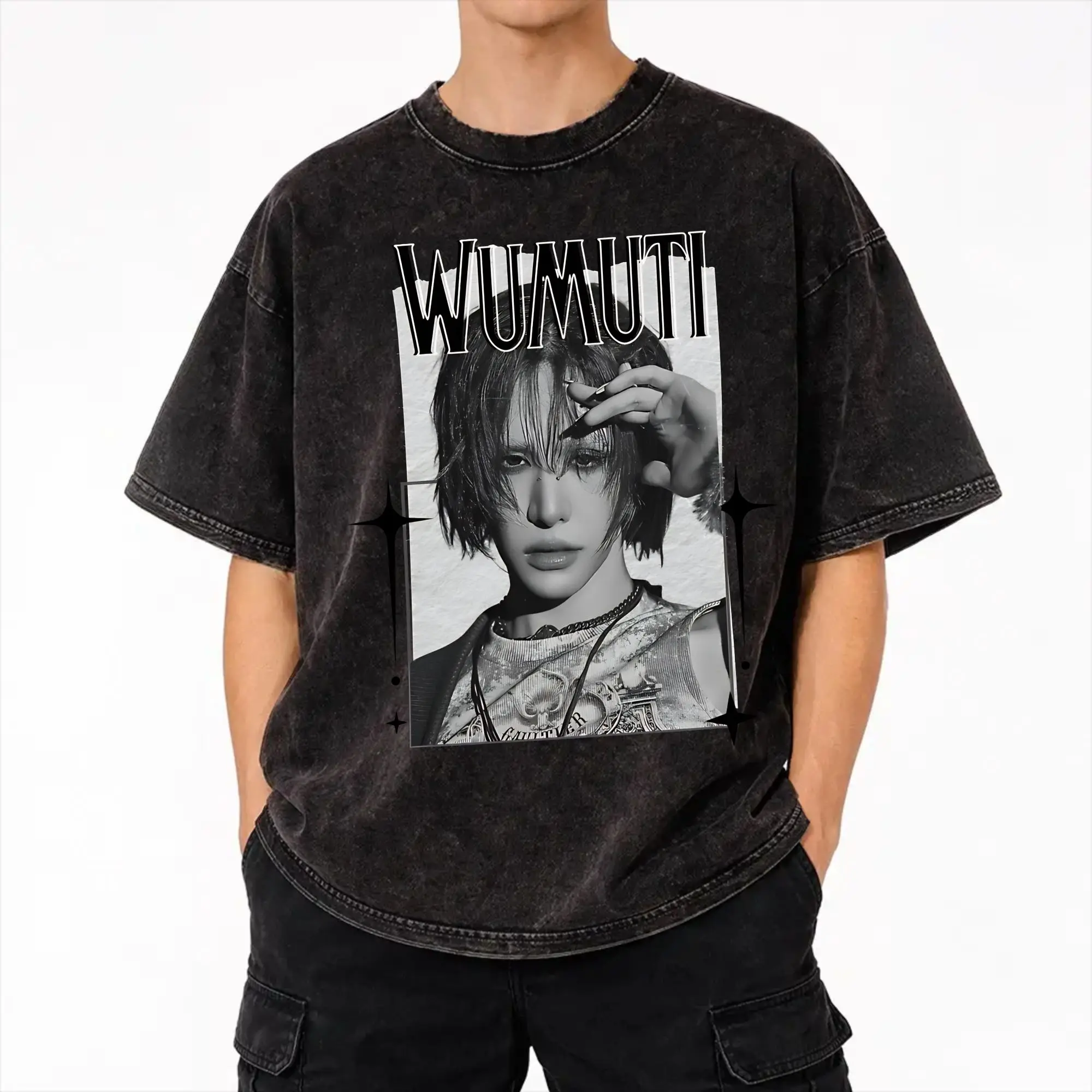  XLOV UXLXVE Members Washed T Shirts Streetwear Hip Hop Casual T-Shirts  Tees for Men Women Short Sleeve Oversize