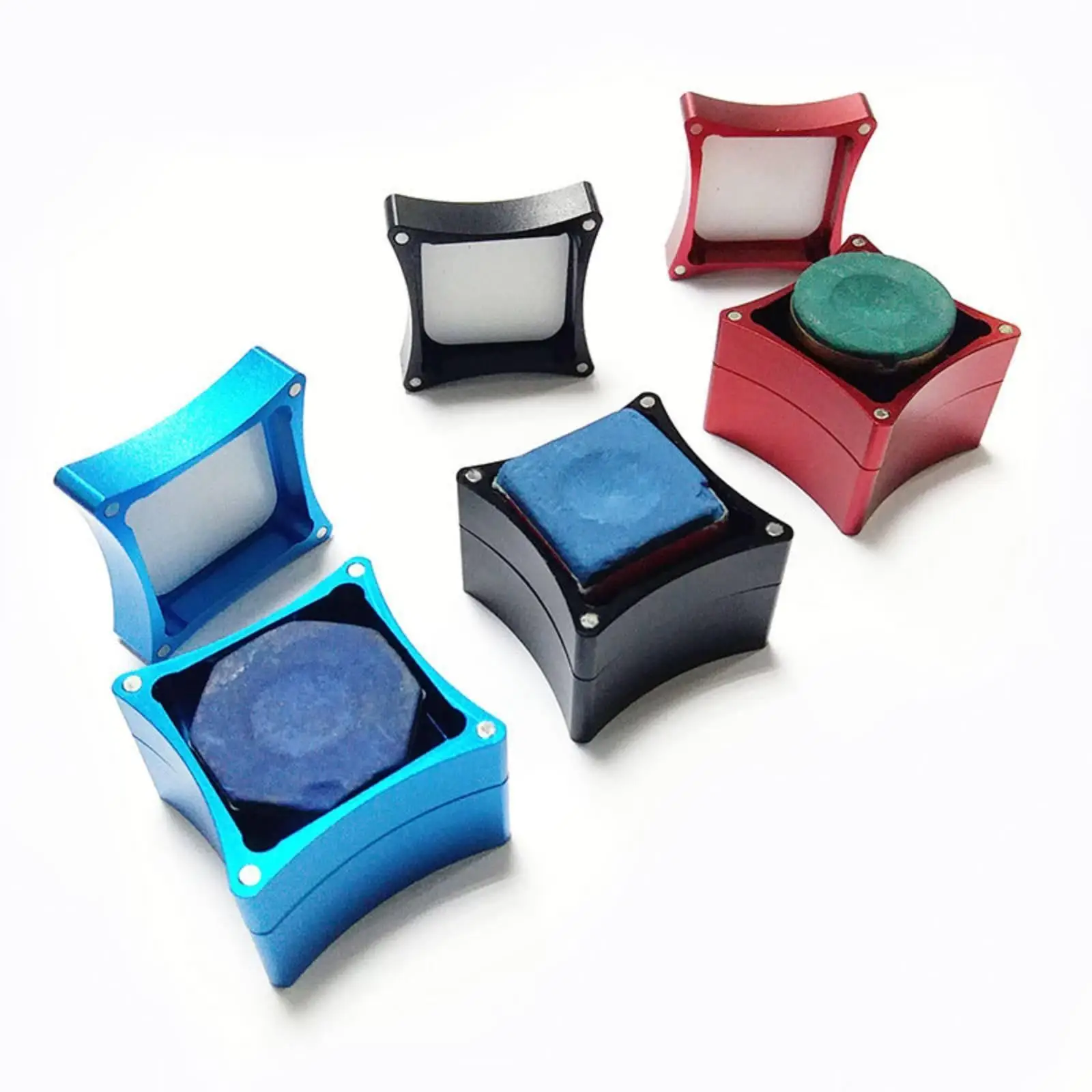 Square Billiard Chalk Organizer Aluminum Case 3 Section Stacked Holder for Pool Snooker Practice