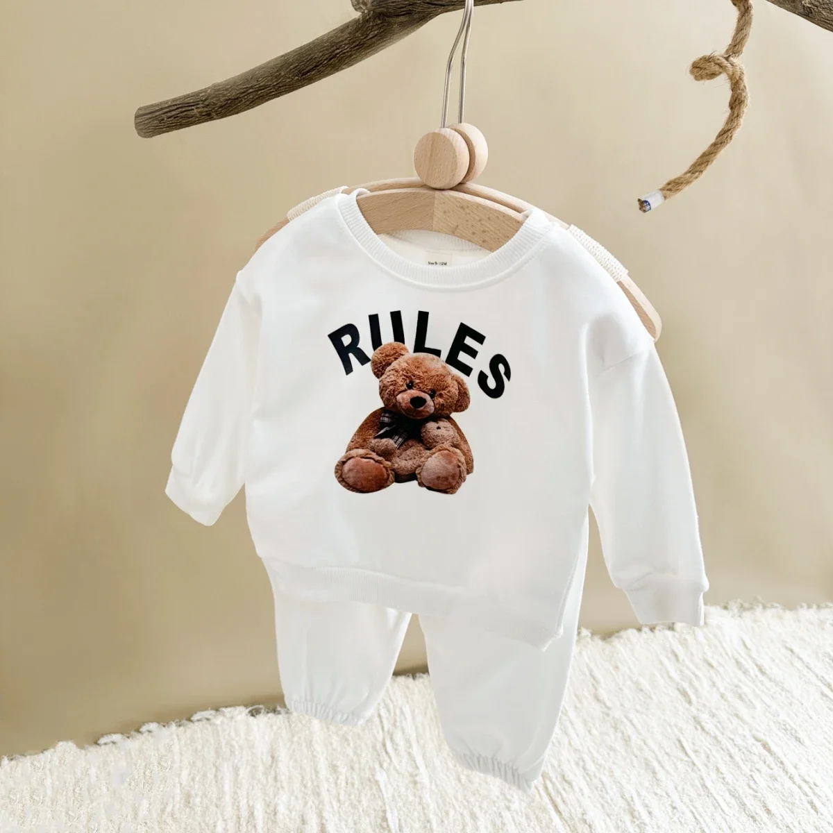 Baby Boy Clothes Set Little Bear Print Sweatshirt Pants 2pcs/set Cotton Suits Children Clothing Toddler Tracksuits Baby Girls