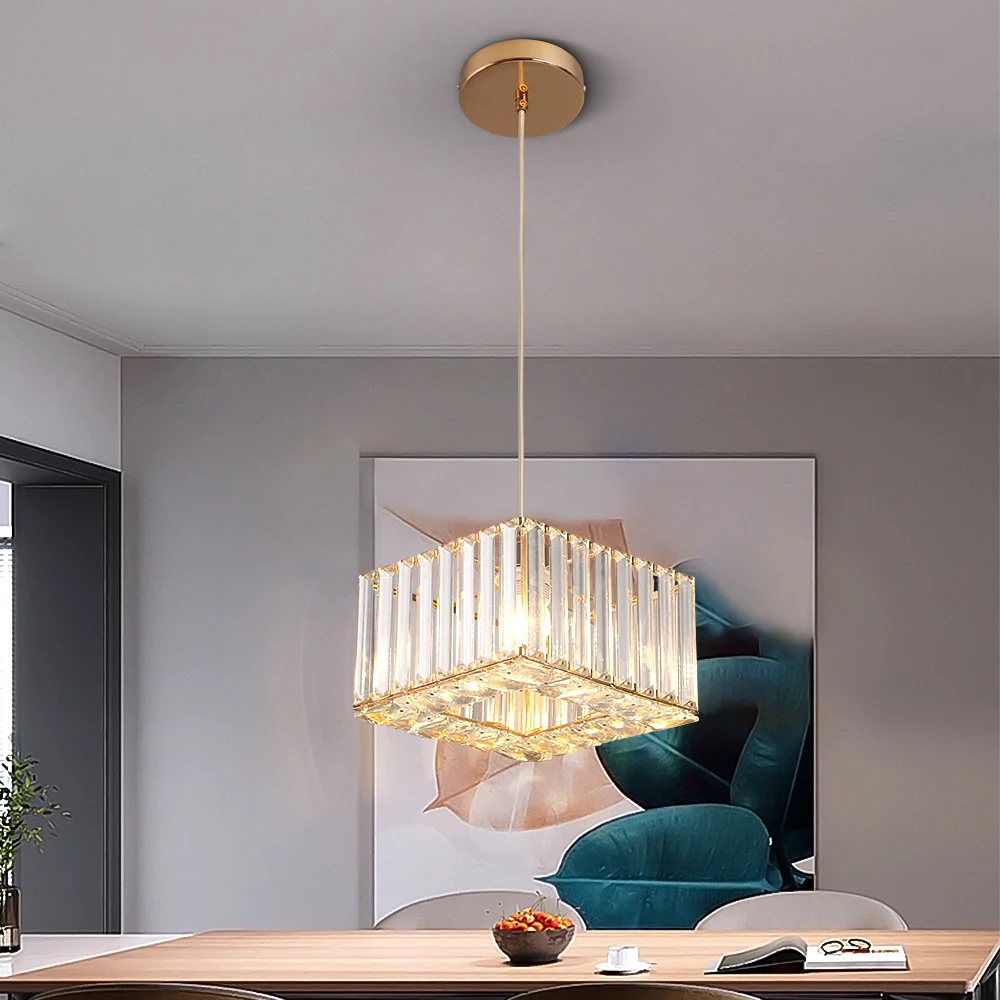 Moderne Kristall Anhänger Licht Kronleuchter Luxus Led-deckenleuchte Küche Insel Wohnkultur Leuchten Einstellbare Hängen Glanz