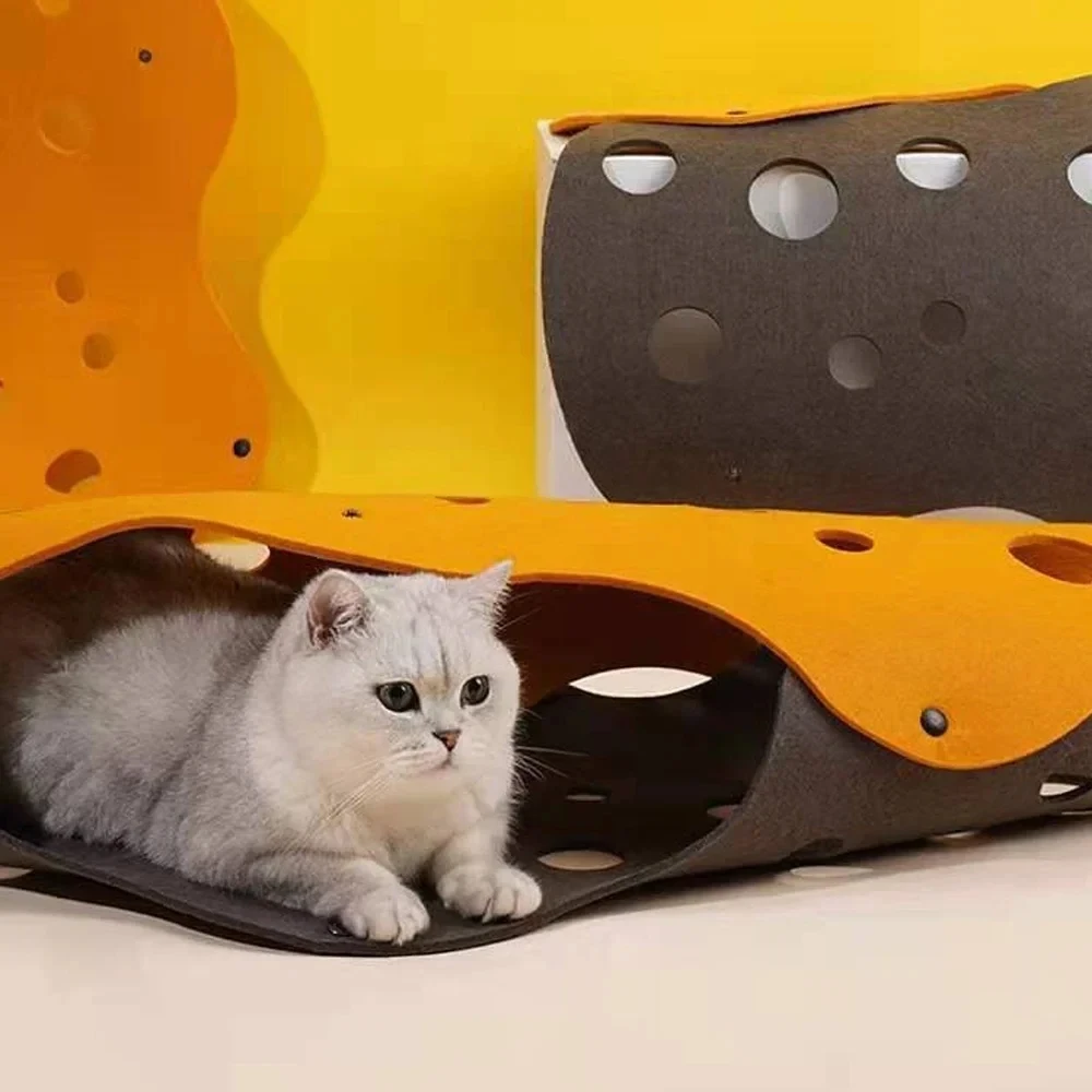99 Formen Spleißen Katzentunnel Filz Pom Nest Verformbares Kätzchenspielzeug Zusammenklappbares Rohrhaus DIY Interaktives Haustier Pusskatze Betten Matten – Detail 5
