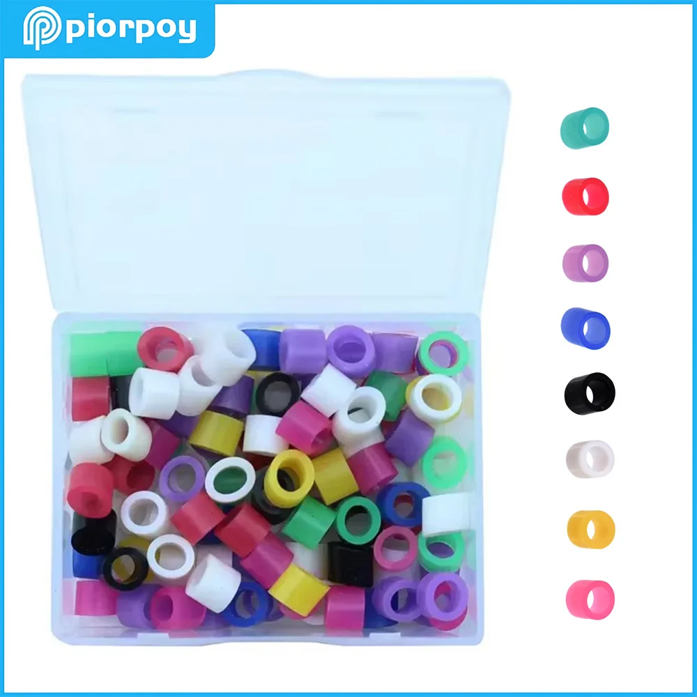 

PIORPOY 100 Pcs Dental Silicone Instrument Code Rings Colorful Identification Code Circle For Dentistry Tools Dentists Products