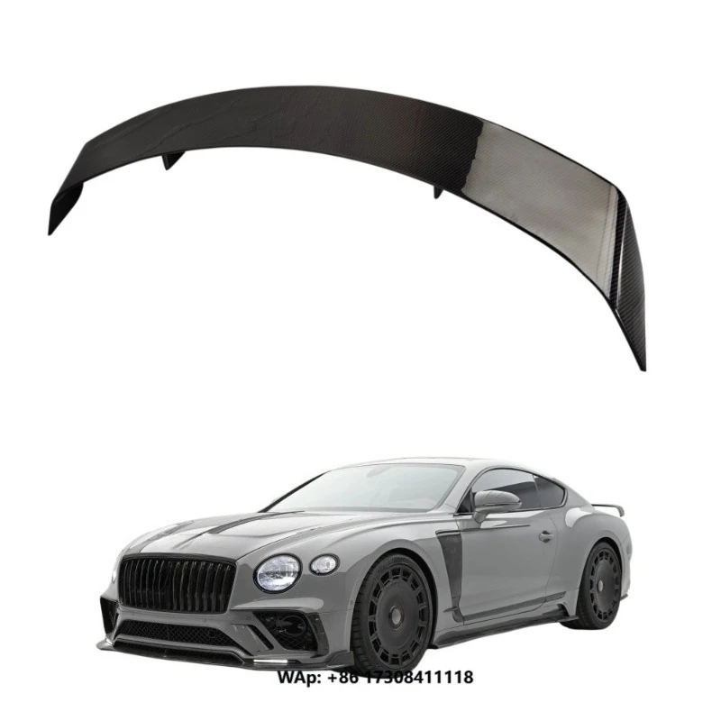 Pneumatic dry carbon fiber rear wing spoiler for Continental GT MSY style for non-destructive installation