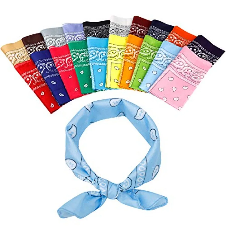 20 قطعة من عصابات الرأس المتنوعة بتصميم بيزلي للمغامرات الخارجية على طراز رعاة البقر من البوليستر مثالية للوصول إلى الموضة