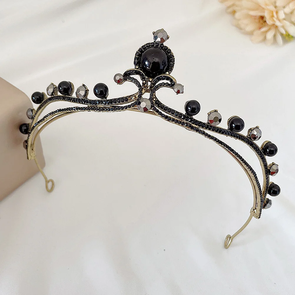 تاج من حجر الراين للنساء تاج الزفاف إكسسوار شعر الزفاف عصابة رأس أنيقة للحفلات الراقصة ملابس رسمية مجوهرات #3