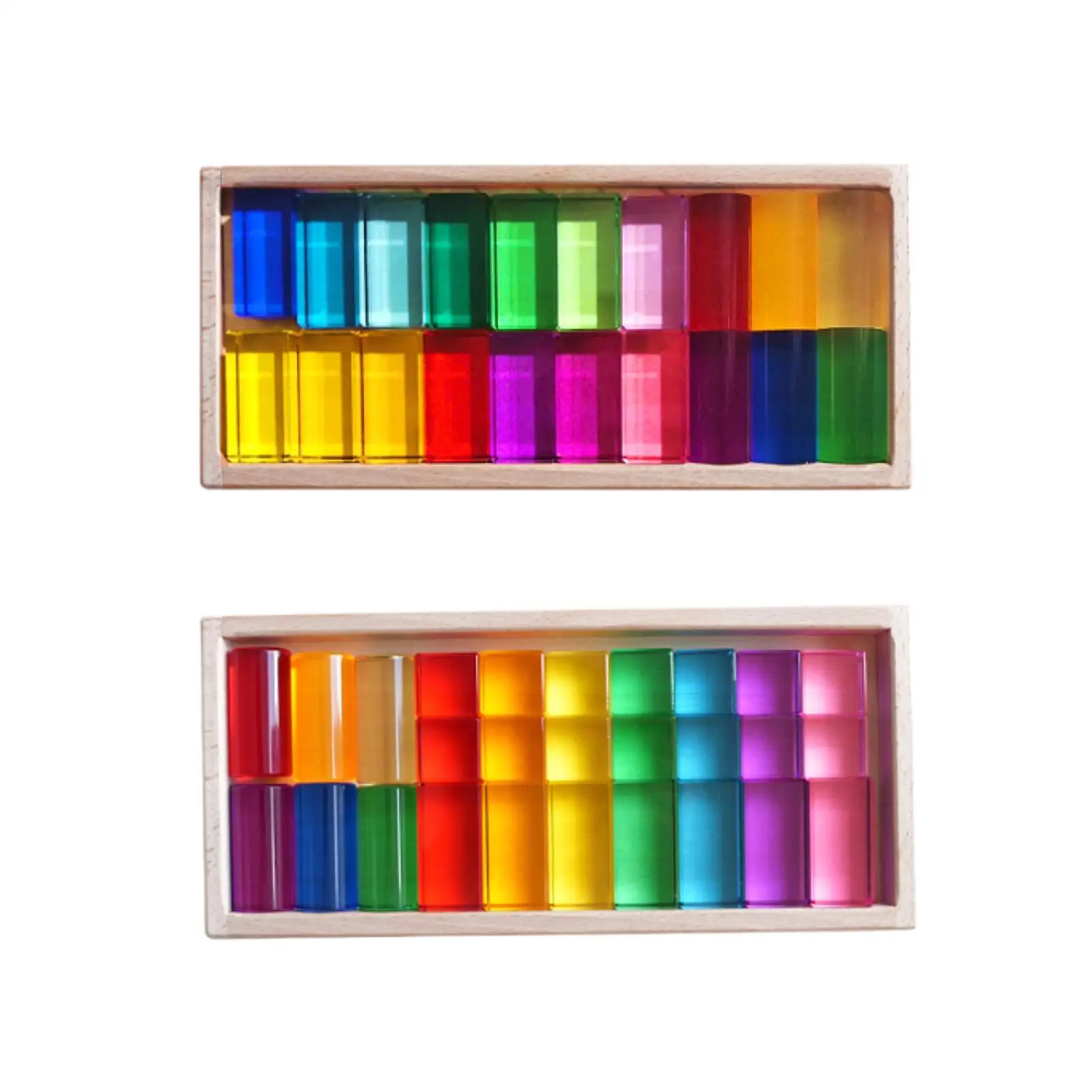 

Building Blocks Rainbow Building Blocks Set,Smooth,Transparent Appearance,Stacking Game,Acrylic Cubes Stacking Toy for Boys