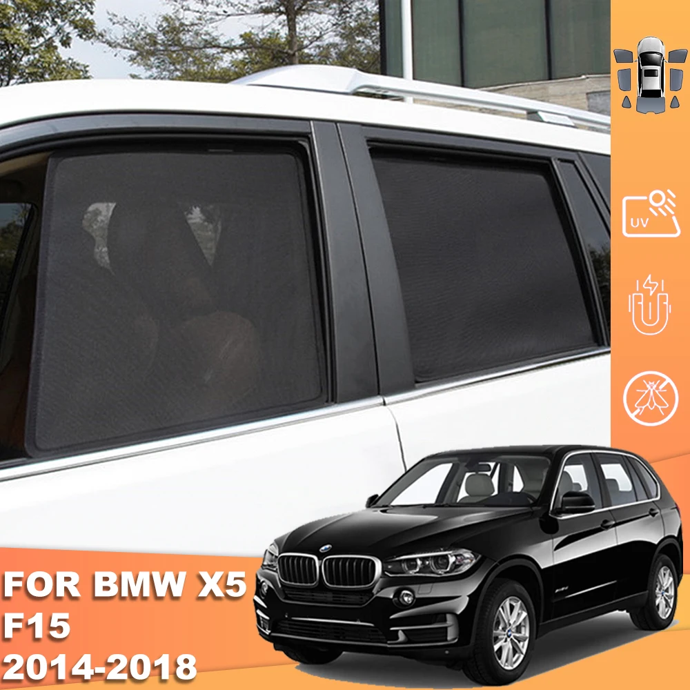 

For BMW X5 F15 2013-2019 Magnetic Car Sunshade Shield Front Windshield Curtain Cover Rear Side Baby Window Mesh Sun Shade Visor