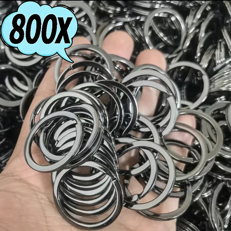 

20-800 шт. металлические серебряные брелоки из нержавеющей стали с отверстиями для ключей, кольцо для ключей, разделенный брелок, родиевое покрытие, круглый разделенный брелок, сделай сам, оптовая продажа