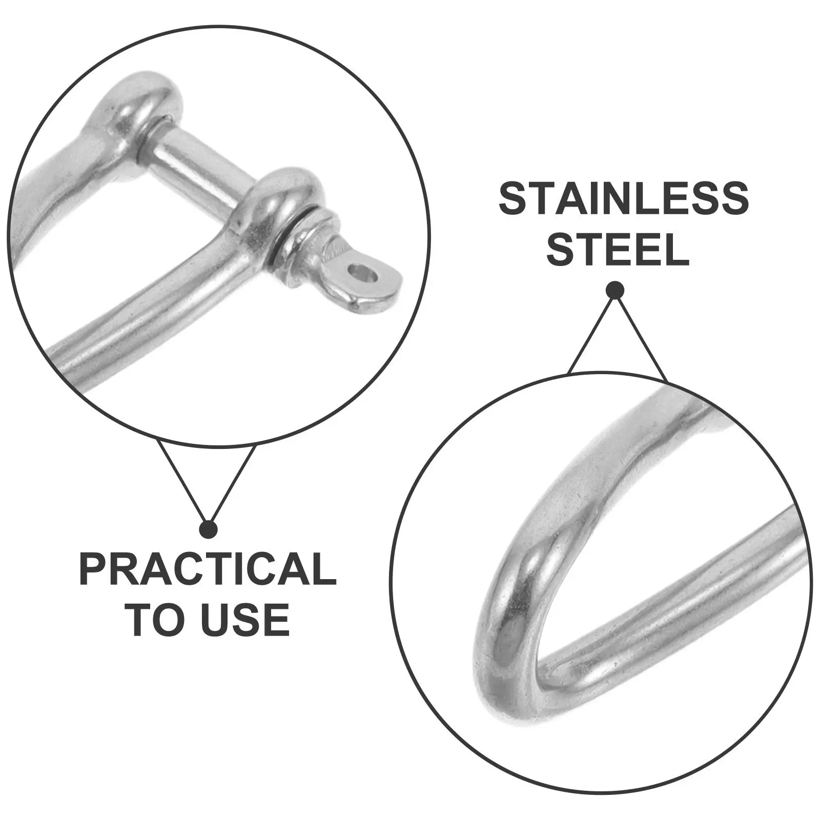 4pcs Twist Clevis Anchor Shackle 5Mm Heavy Duty Stainless Steel Marine Hardware Screw Pin Rigging For Boats Docks Sailing view 4