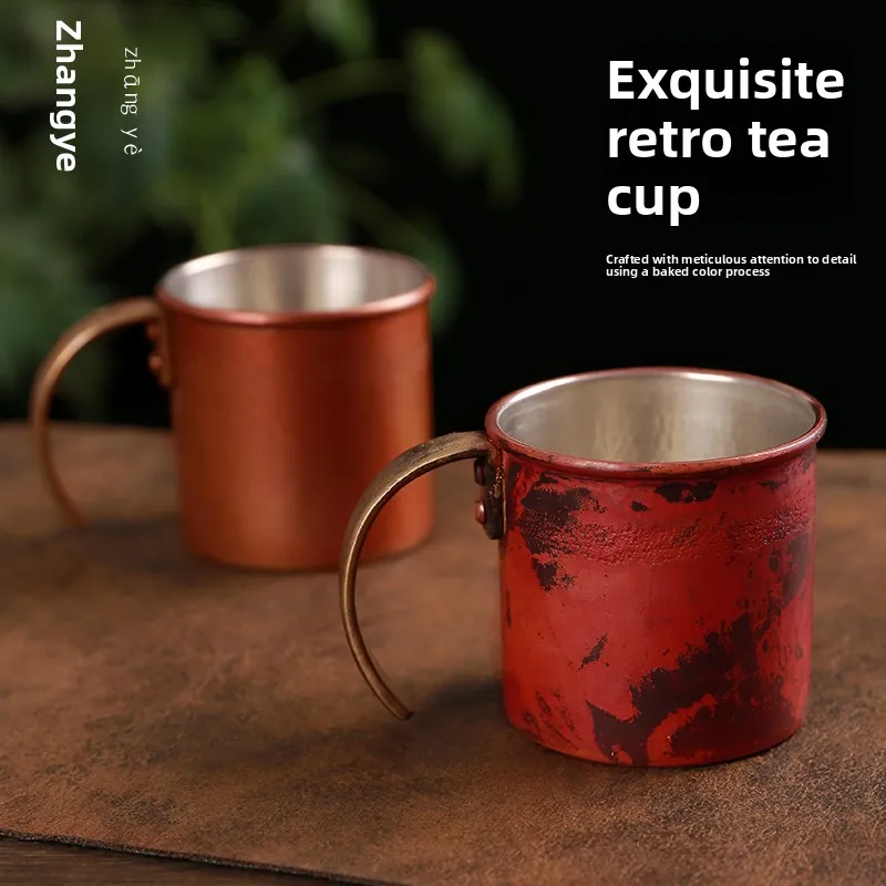

Handmade Pure Copper Mug Coffee Cup for Office Tea Ceremony Home Use 50ml Capaci Vintage Sle Water Cup Tea Drinking