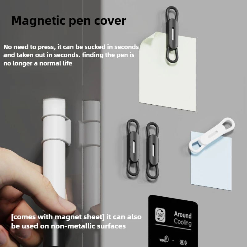 Flexible Silicone Magnetic Pen Clip Reusable Adjustable Pencil Holder for Office Desk Refrigerator Whiteboard Supplies