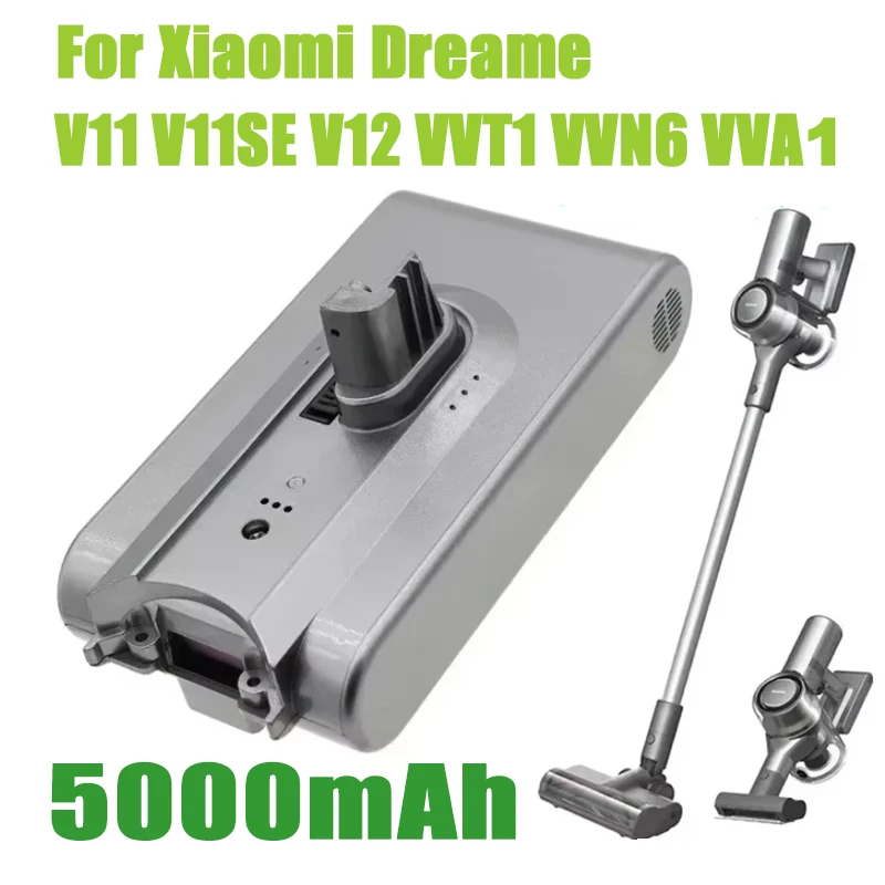 For Dreame Handheld Cordless Vacuum Cleane V11/V11 SE/V 12/V12 Pro Replacement Battery Accessories 5000 mAh 18650 Battery Pack