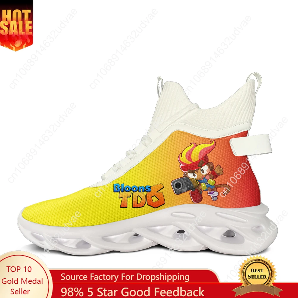 

Bloons TD6 High Top Flats Sneakers Mens Womens Sports Running Shoes High Quality Sneaker Lace Up Mesh Footwear Custom Shoe