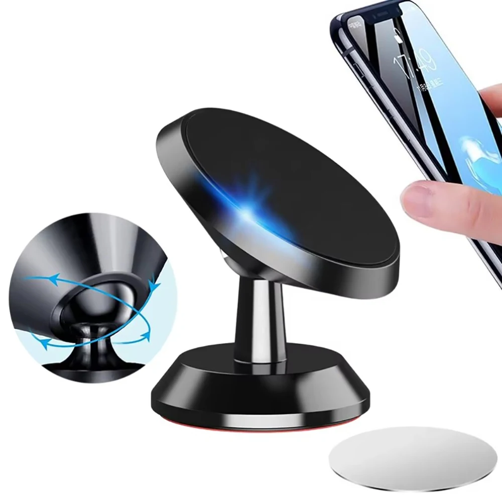 Hot Magnetic Car Phone Holder 360° Rotation Car Dashboard Mount Cellphone Stand GPS Navigation Bracket For iPhone Samsung Xiaomi