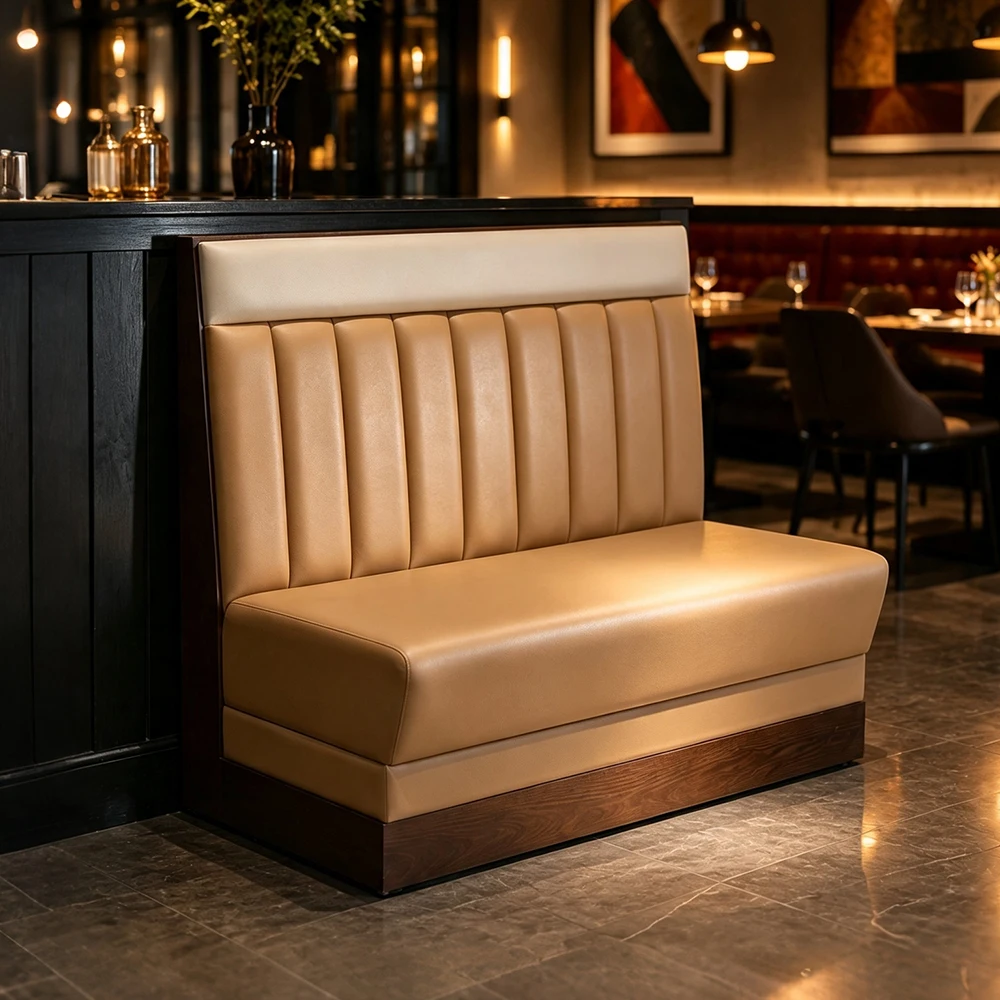 & Restaurant Booth Sofa Banquette Seating Upholstered Fabric Commercial Hotel Dining Furniture Customizable Wholesale Manufactur
