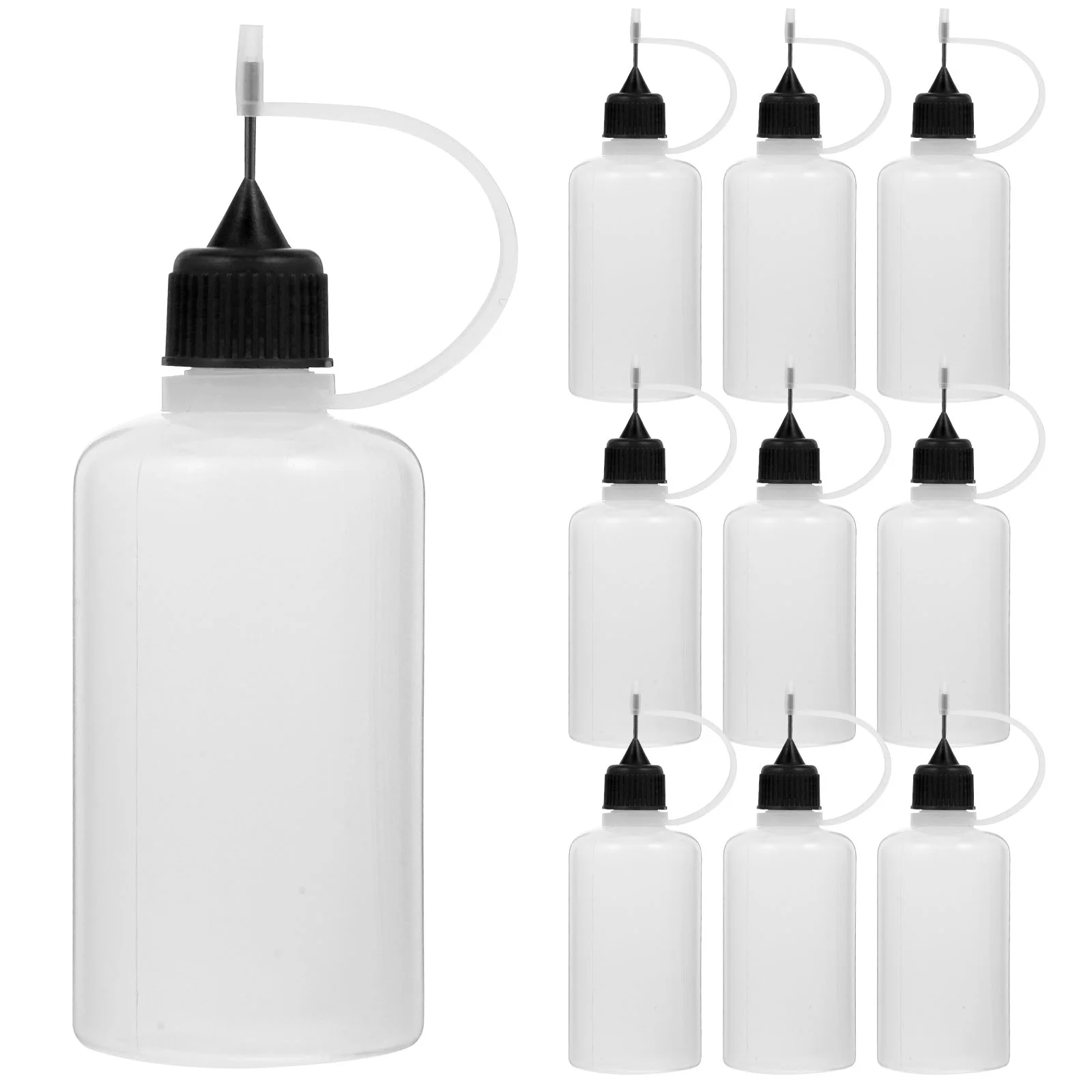 

10 Pcs Squeeze Bottles Bottled Needle Oil Glue Dispenser for Paint Tip Black Precision Applicator
