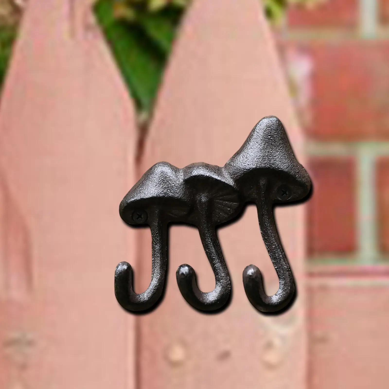 Mushroom Cast Iron Wall Hook Unique Cute Holder Ornament Hanging Decor Retro Courtyard Wall Hanger Multi Purpose Triple Hooks