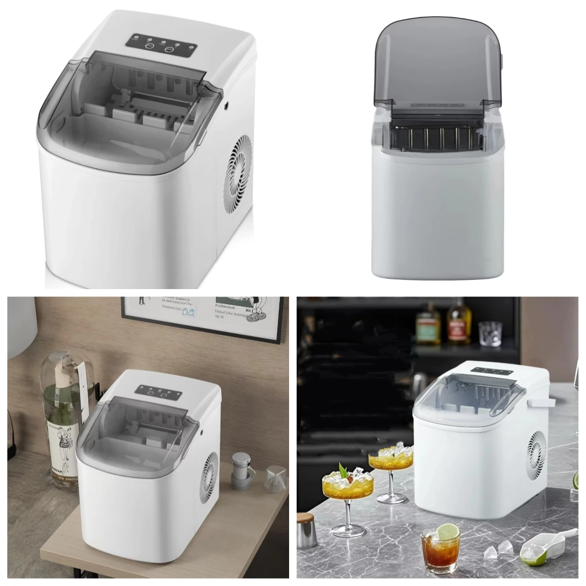 220V Intelligent Portable Ice Cube Maker Durable Electric Machine for Home Office