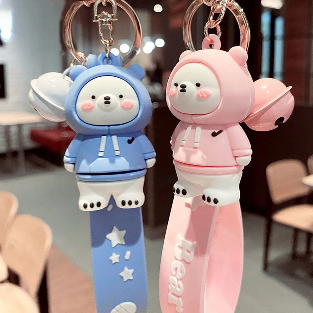 Creative Hoodie Bear Key Pendant Toy Exquisite Internet Celebrity Car Key Ring Cute Schoolbag Pendant Figment Friend Gift