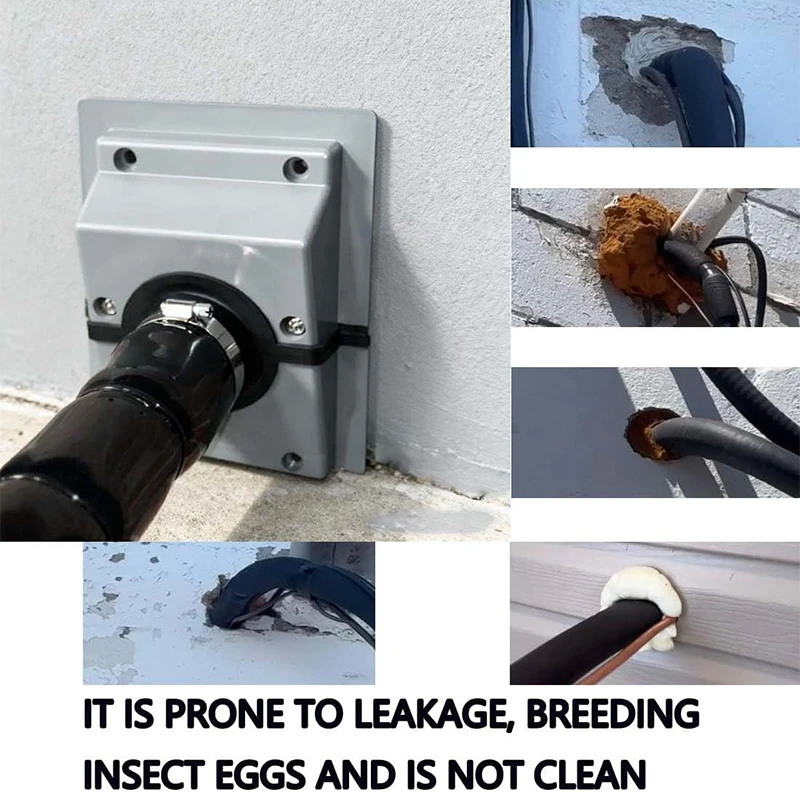 HVAC جدار اختراق خط مجموعة غطاء عدة سلك الجمعية مجموعة غطاء سبليت الجسم غطاء جدار غطاء التيار المتناوب خط مجموعة نظام تكييف الهواء