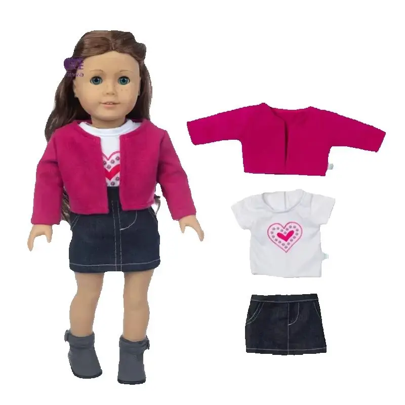 18 Inch American OG Doll Clothes Set Black Blouse Tights Skirt 40cm Baby Doll Summer Shirt Office Suit for Dolls