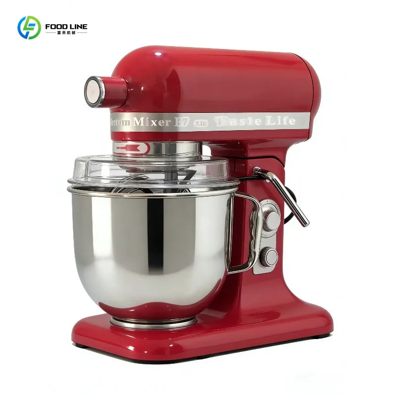 Customized 7L Stainless Steel Spiral Planetary Mixing Machine Built In Timer For Bakery Flour Mill Production