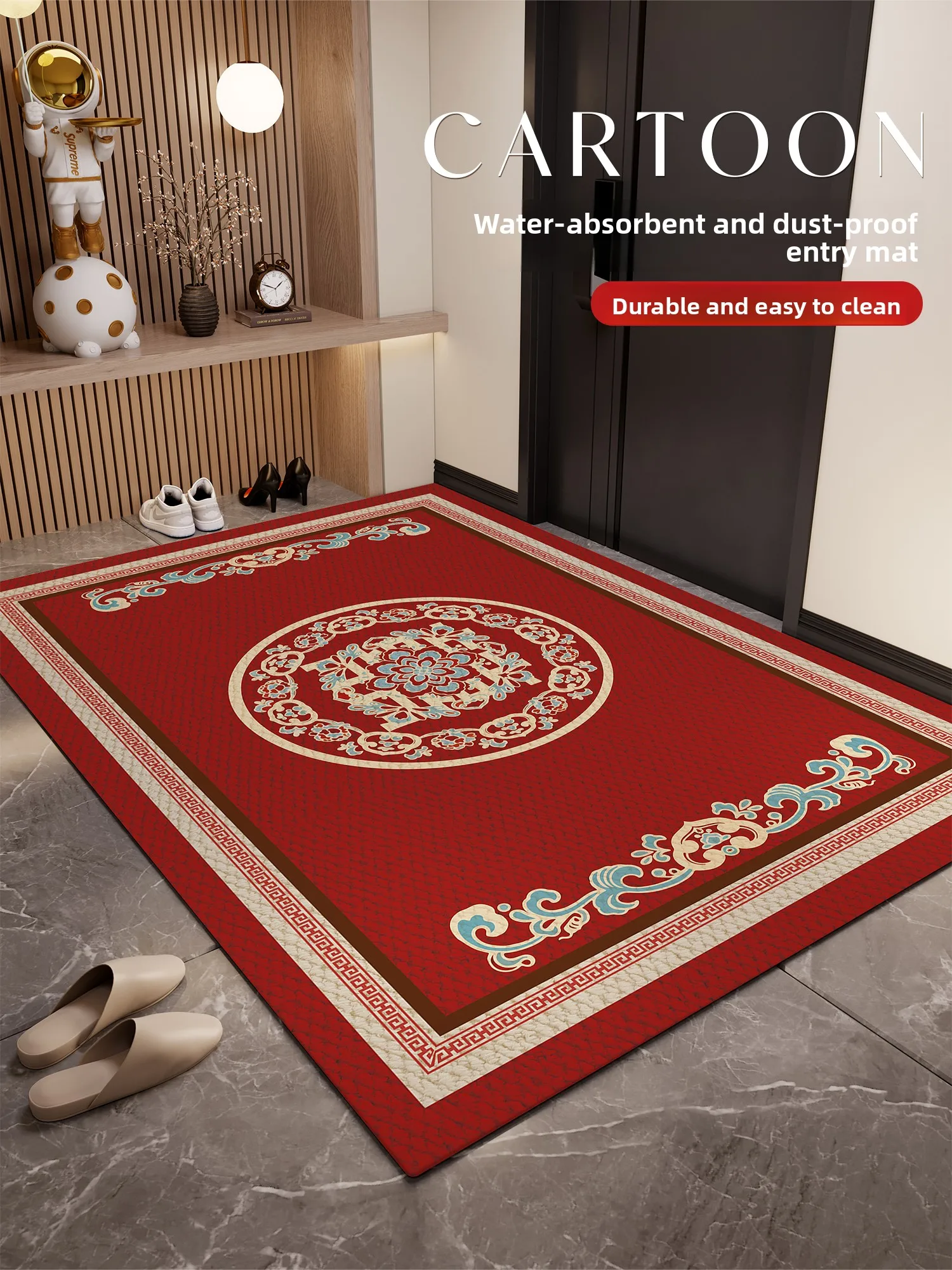 

Новинка 2023 года, входной коврик премиум-класса, противоскользящий красный ковер, настраиваемый домашний входной коврик, коврик для легкой очистки, hine Waable