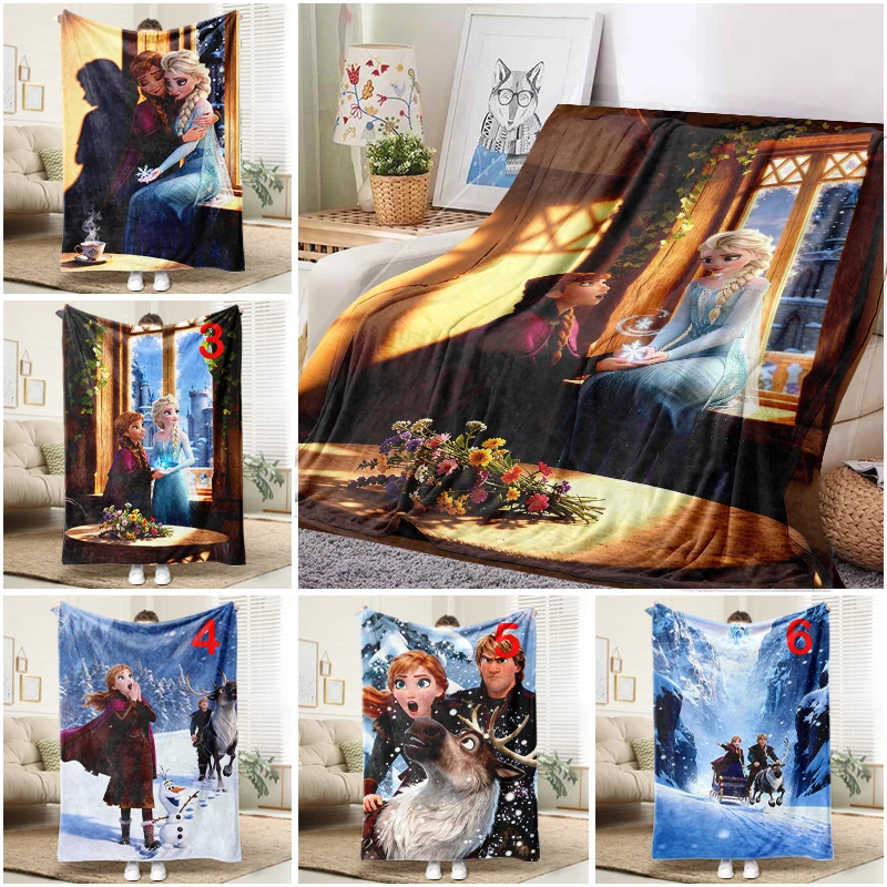 

Disney Frozen Elsa & Anna Snowflake Blanket Flannel Throw Warm Sofa Bed Home Decor