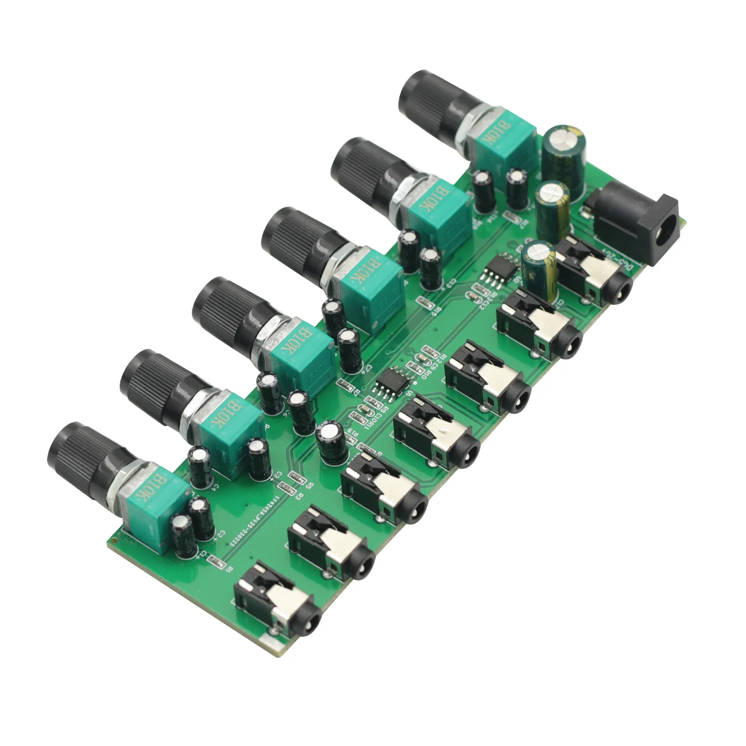 1PCS DC5-24V 6 Ways Stereo Mixer Audio Distributor Mixing Board With Independent Volume Control Board Module