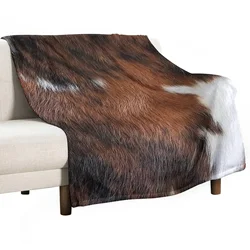 Multicolored Brown Cow Print Throw Blanket Blanket Sofa bed plaid