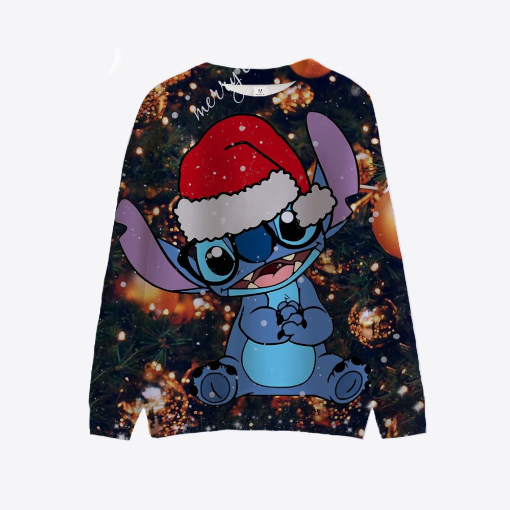 

Disney Cartoon Lilo&Stitch Couple Short Hoodies Women's/Men's Thin Autumn Hoodies Women's Christmas Costume Animation New Hot