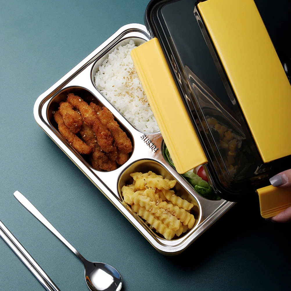 

Stainless Steel Lunch Box Food Containers with Lids Sealed Carrier Camping Tableware Child