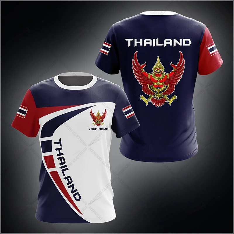 Thailand Emblem Customize Graphic T-shirts Summer Casual Unisex Tees Short Sleeve Tops Adults and Kids Sportswear