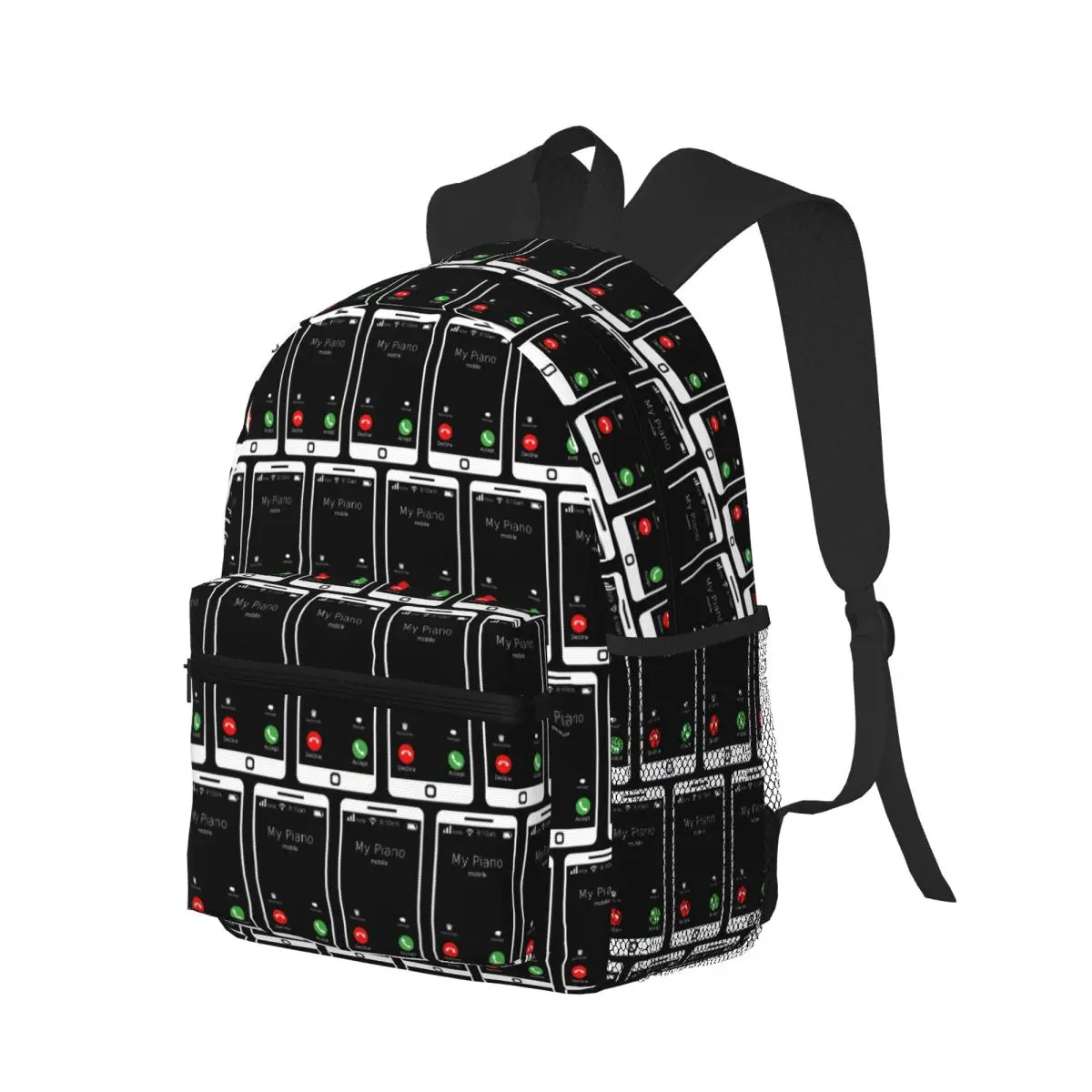 

Piano Calling Pianist Teacher Phone Student Backpack School Bag Hiking Travel Daypack for Men Women Bookbag Shoulder Bags