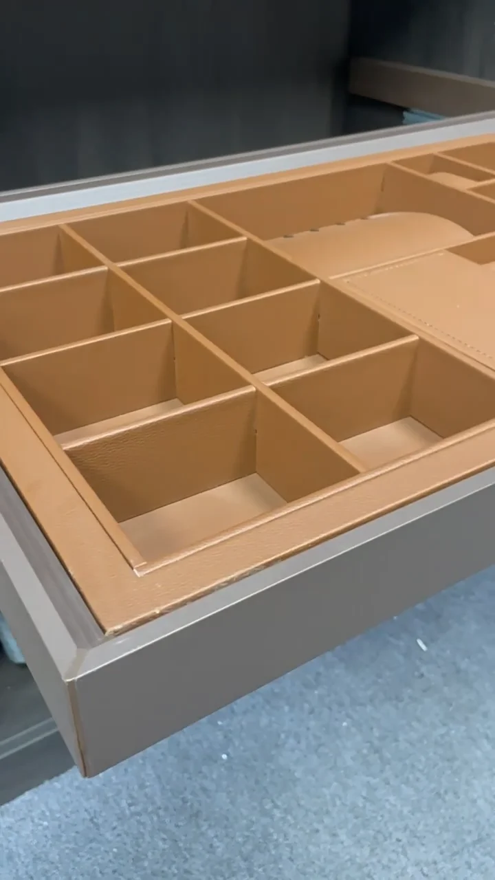 Jewelry Storage Box Separters Nail Organizer Artificial Leather Presentation Tray Aluminum Frame Jewelry Organizers