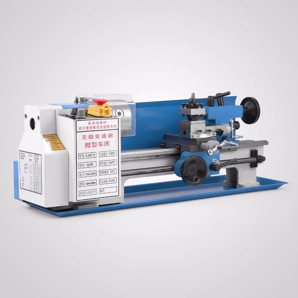 Metal Lathe Precision Mini Lathe Variable Speed 2500 RPM 550W Mini Metal Lathe Micro Metal Milling Bench Top Lathe Machine