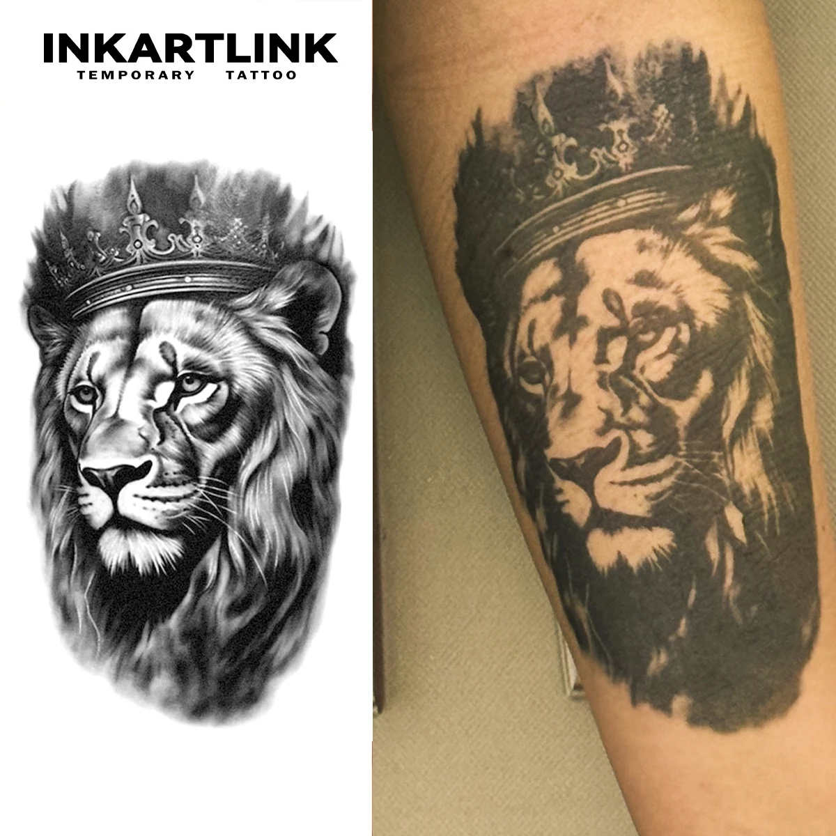 Lion king Temporary Tattoo,Lasts To 15 Days New Technology Magic Waterproof Semi Permanent Sticker.