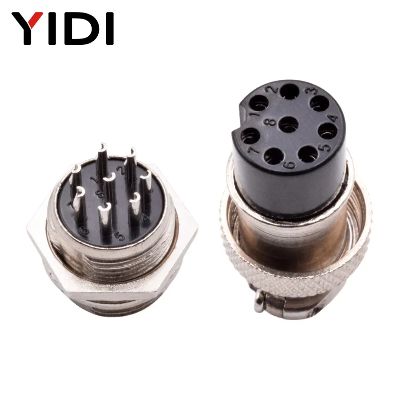 3/5 Sets GX12 GX16 GX20 Air Connector Male+Female 2 3 4 5 6 7 8 9 10 12 Cores 12/16/20mm Circular Aviation Socket Plug Connector