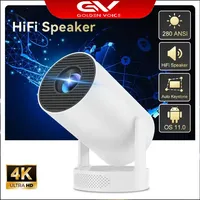HY300 Ultra HD Projector 4K 720P Android 11 Mini Portable with LED Video with 5W Speaker Home Theater Outdoor Projector