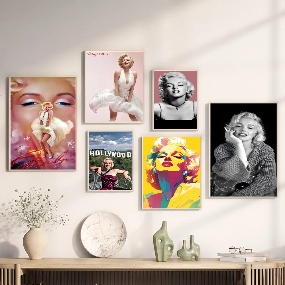 Marilyn Monroe Self-adhesive Art Poster Whitepaper Sticker DIY Room Bar Cafe Wall Decor