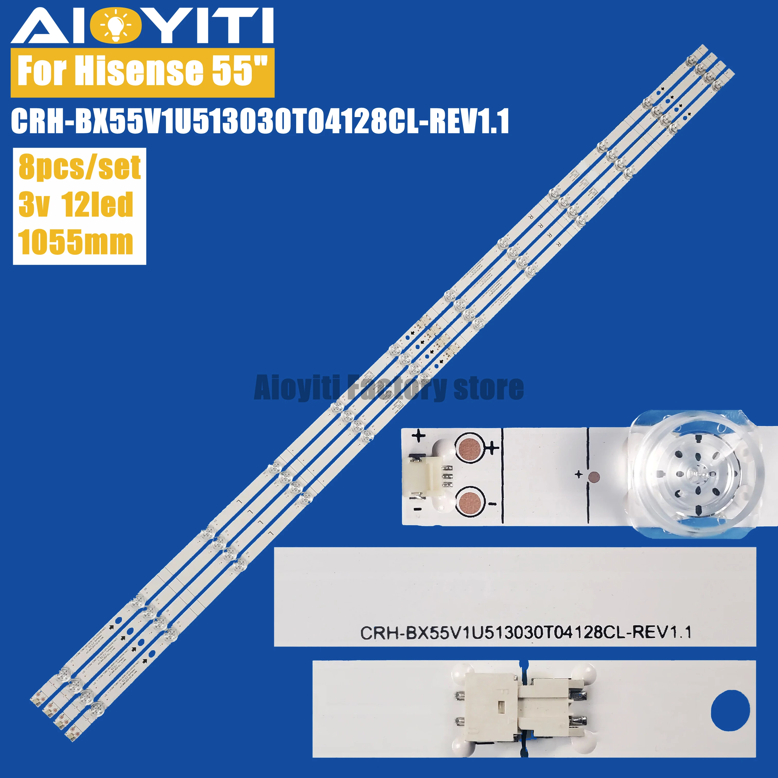 Paski podświetlenia LED dla HISENSE H55B7100UK H55B7100 H55B7300 HD550V1U51-T0L4 CRH-BX55V1U513030T04128CL-REV1.1