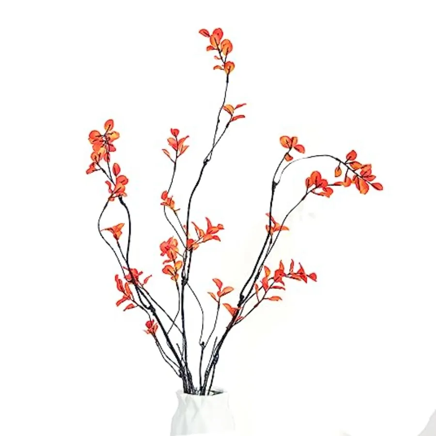 

3pcs Artificial Ficus Branches Greenery for Vase, Faux Silky Eucalyptus Ficus Tree Twig Stems for Home, Office, Banquet Decor