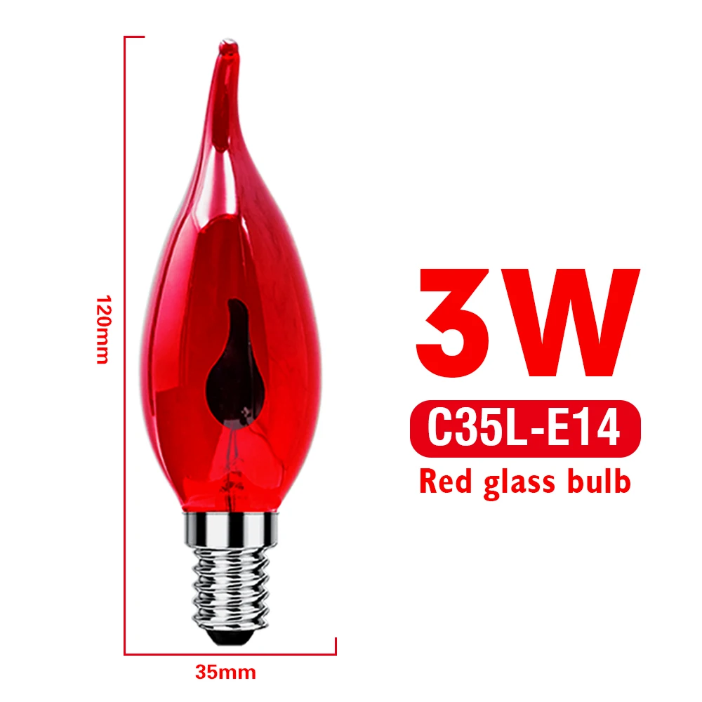 1-12 Stück LED Edison-Glühbirne E14 E27 3W 220V Flammen-Effekt Beleuchtung Orange-Rot Vintage Flackernde Effekt-Lampe mit Kerzenspitzen-Optik
