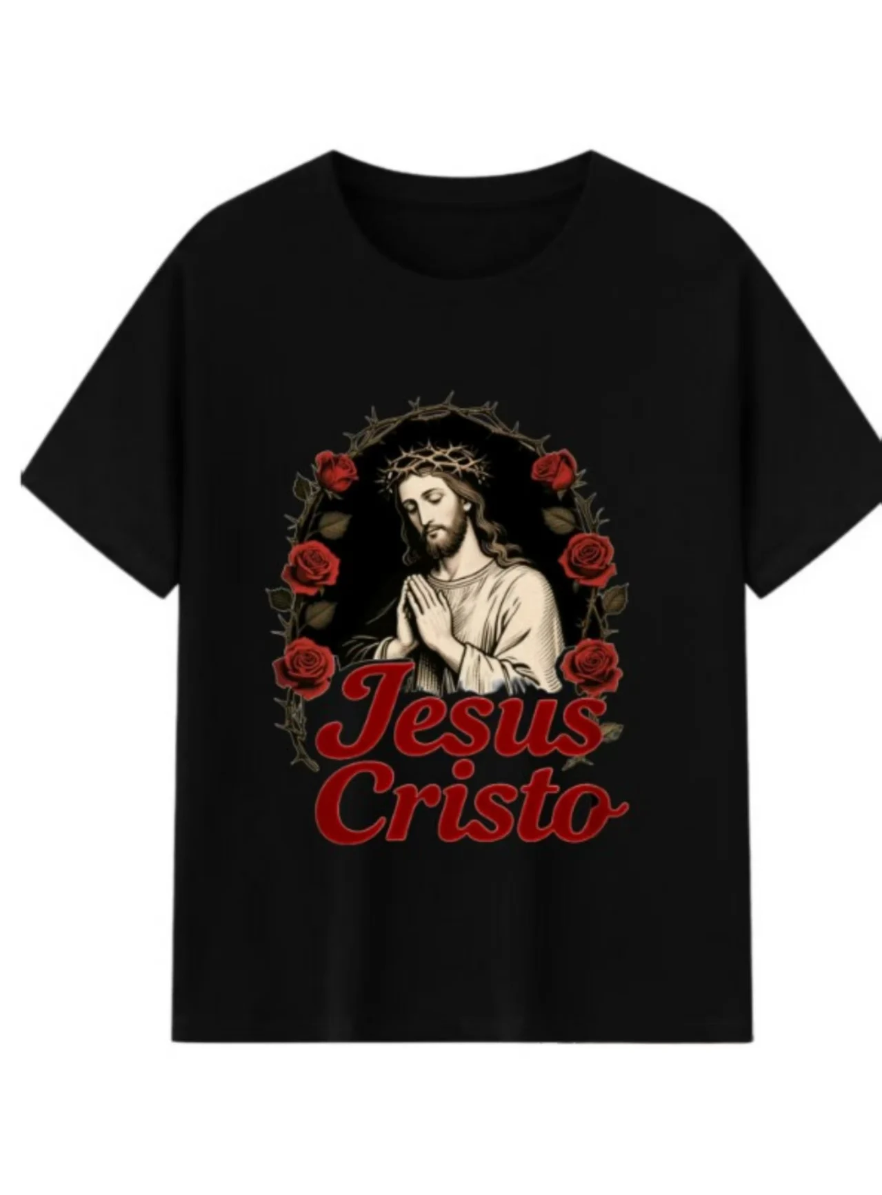 

Jesus Cristo Image Casual T-Shirt, Blending Style And Faith For Various Occasions. 100% Pure Cotton, Suitable For Both Men And W